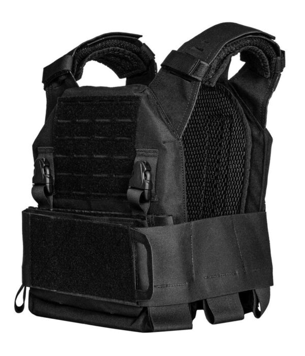 Black QRF Low Visibility Minimalist Plate Carrier with Armor Plates side view