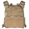 Khaki QRF Low Visibility Minimalist Plate Carrier with Armor Plates front view