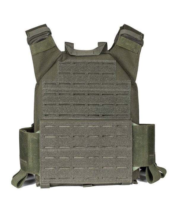 Green QRF Low Visibility Minimalist Plate Carrier with Armor Plates front view