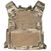 Khaki QRF Low Visibility Minimalist Plate Carrier with Armor Plates front view