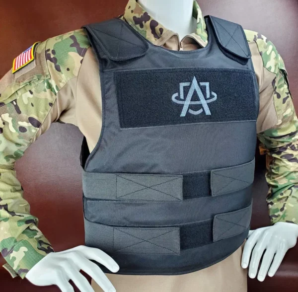 mannequin wearing atomic defense bulletproof vest