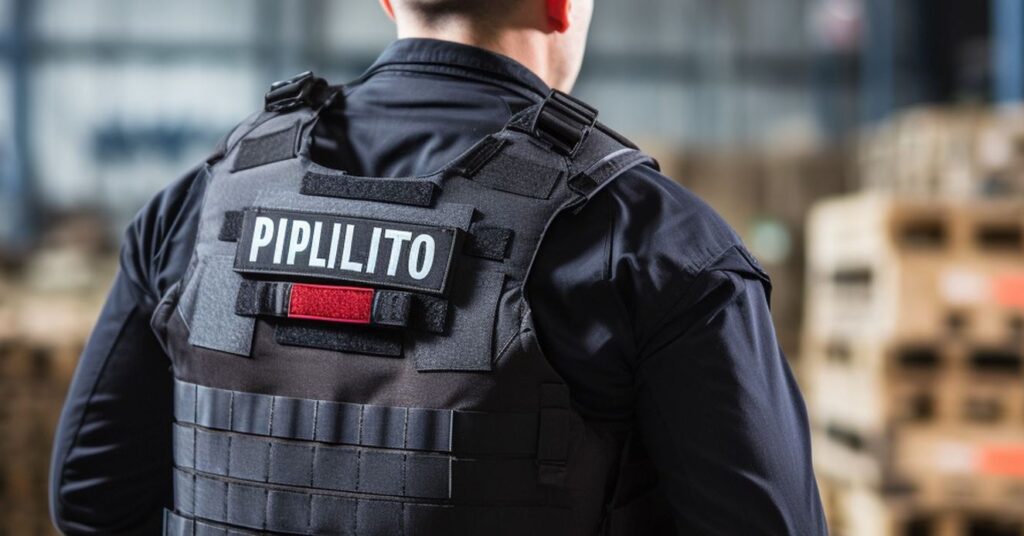 policeman wearing bulletproof vest